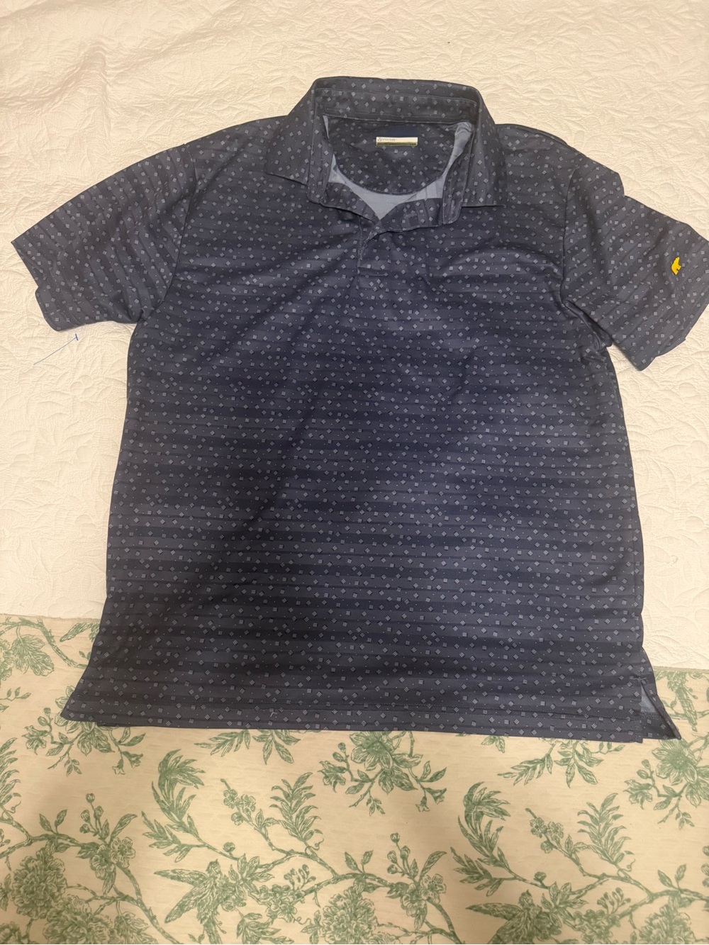 Jack Nicklaus Patterned Navy Polo Shirt with Subtle Dot Design